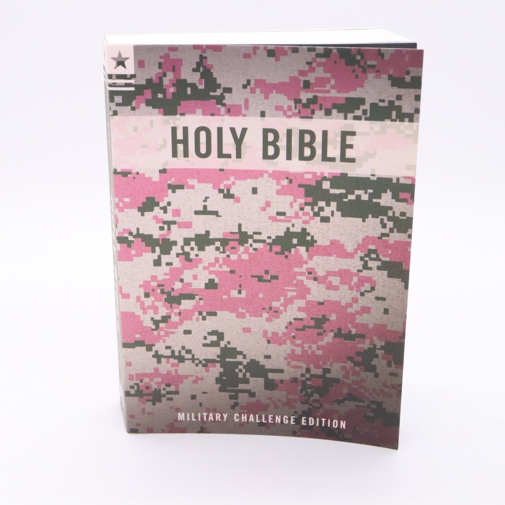 BOOK Holy Bible: Military Challenge Edition (Paperback), Pink Camo BM